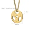 Chains Dumbbell Pendant Necklace Stainless Steel Fitness Gym Weight Plate Barbell Necklaces Men Women