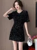 Partykleider Frühlings Sommer Schwarzer Pailletten Elegantes Geburtstagskleid Luxus Bodycon kurz für Frauen 2024 Koreanisch Vintage Hepburn