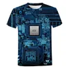 Computer CPU Core Heart Circuit Board 3D Gedrukte T -shirt Men Dames Zomer Fashion Casual korte mouw Cool T -shirt Tops 240423