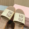 straw weave Slipper Summer sunny sandal Slide luxury shoe Mule loafer Men Women 10a High quality flat Casual shoes Lovely Designer lady Sliders sandale girl gift