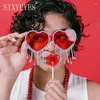 Güneş gözlükleri seksi kalp elmas kadın 2022 Parlak kristal püskül güneş gözlükleri moda kadın şeker rengi rhinestones parti gözlük 292n