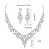 Boucles d'oreilles de collier Set Elegant 3PCS Bijoux de mariée avec et polyvalent à la mode pour les fêtes de balles Tendance du Moyen-Orient