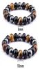 Bracelet en pierre naturel Tiger Eye Protection Triple Protection Hématite Black Obsidian Health Energy For Men Women Cadeaux Stronrs perles3881016