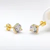 Stud 2 carat d couleur Moisanite Mois de diamant boucles d'oreilles jaunes Gold 925 STERLING Silver for Women Girls FashionStud Effi22 268o