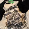 Maglietta American Summer Retro Car Oversize Raglan Pure Cotton Short Short Shirt FAT FAT MM MIUSSLEVATA TSHIRT 240423