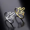 خواتم الزفاف Skyrim Simple Cactus Ring Women Girls Stainless Steel Cute Minimalist Finger Rings 2024 Fashion Plant Jewelry Hight