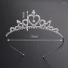 Accessoires de cheveux 1pc pour enfants filles strass de princesse couronne de couronne tiara bâton mode bébé