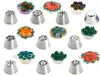 11pcs Bulles en acier inoxydable Ensemble de buse de tulipe russe TULIP PASTING TOLLES INCRIPAGE BUSE DE BUSE CAL CAKE DÉCORNATION OUTILS DE LA MAIS