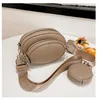 Bag Multi-Piece Small Round Women 2024Pu Korean Fashion Cute All-Match Girl Shoulder Casual Dating Shopper Lady Diagonal