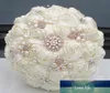 Magnifique bouquet de mariage en ivoire en cristal broche bowknot de mariage décoration artificielle fleurs bouquets nuptiaux w252177369269