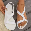 Sıradan Ayakkabı Kadınlar İçin Yaz Düz Sandalet 2024 Plaj Etek Terlikleri Yürüyüş Tasarımcısı Konforlu Klasik Kadınlar Flip-Fark