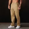 Spodnie męskie spodnie ładunkowe jogging sportowe spodnie na siłownię Spodnie sportowe spodni treningowy luz luźne spodni j240507