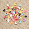 50Pcs 9x10mm Small Colorful Alloy Heart Charms Cute Love Pendants For DIY Bracelet Necklaces Jewelry Making Accessories 240507