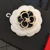 Luxe 18K vergulde broche ontworpen designer Camellia Bloemvorm voor charmante vrouwen hoogwaardige broche boetiek kledingbroche box