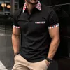 Polo pour hommes d'été avec revers zip de personnalité de rue décontractée style personnalité confortable à manches courtes respirantes top 240422