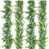 Decorative Flowers Faux Eucalyptus Garland Plant 2pcs Artificial Vines Hanging Leaves Greenery For Wedding Backdrop Arch Wall