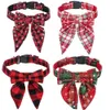 Cotton Christmas Snowflake Bow Dog Collars Valp Pet Accessories Collar för små stora hundar 240508