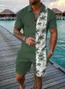 Parcours masculins Summer Hawaii 3D Polo Polo Shorts SetS Mens Fashion surdimensionné surdimension