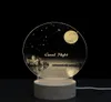 3d Moon Lamp Illusion Night Light Aangeded door USB Decoratief LED TAK LAMP Kerst verjaardagscadeau voor kinderen jongens meisjes Childr4305062