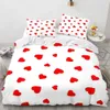 Bedding sets Love Heart Duvet Cover Luxury Romantic Theme For Couple Valentines Day Gifts Microfiber Bedroom Decoration Women Gifts Queen J240507