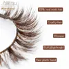 Faux cils Abetyou 5d True Sable Brown Natural Short Coels Band transparent Réutilisable Wispy Eyelash Extender for Womens Makeup D240508