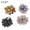 With Side Stones 1pcs Natural Freshwater Pearl Finger Ring Wedding Midi Mom Gifts Women Flower Silver Color Plated 6-7mm Us Size 8