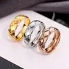 D3 Brand Designer Couple de haute qualité Anneau CNC Craft Gold Gold Silver Silver Silver Ring Rose Gold Birthday Party Bijoux Gift