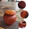 Bouteilles de rangement 2 pcs pot étanche en bois mini urnes pour cendres Small KeepSake Human Adult Femme