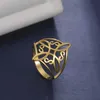 Bagues de mariage skyrim sorcière nœud anneau en acier inoxydable couleur or couleur sorcellerie de protection amulet anneaux wiccan cross celtics nœud bijoux