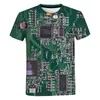 Computer CPU Core Heart Circuit Board 3D Tshirt Men Women Summer Fashion Casual Manga corta Camiseta Cool Tops 240423