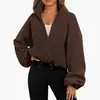 Vestes pour femmes Automne et veste d'hiver pour femmes cardigan zipper tois de sport manteau à manches longues