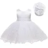 Dopklänningar Baby Girl Princess Dress Baptist Party Childrens Easter Clothing Evening 2024 New White Q240507
