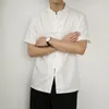 Camisas casuais masculinas estilo chinês de verão