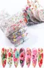 10 PCS Nail Art Flower Autocollants colorés floraux floraux adhésifs de transfert d'eau de transfert de curseur Décoration 4282346