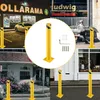 48inch Height Bollard Post, Yellow Powder Coated Safety Parking Barrier Post with 4 Anchor Bolts, Steel Safety Pipe Bollards for High Traffic Areas