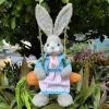 Miniatures Pâle Paille Bunny Lovely Cute Swing Rabbit suspendu Pendre tissé Décor Home Livre Accessoires Accessoires Kids Gift