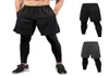 Men Skinny Running Pants valse twee stukken Shorts Leggings Fitness Sportbroek Quickdrying Elastische Jogging Panty Men Sportswear P1679099