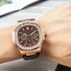Menwatch Luxury Watch Mouvement mécanique automatique montre 42 mm Hardlex Glass Moon Phase Chronograph Watch en acier inoxydable Calfskin Strip Montre de Luxe