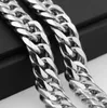 Miami Cuban Chains For Men Hip Hop Jewelry Whole Silver Color Thick Stainless Steel Big Chunky Necklace 13MM16mm19mm21mm7546241
