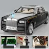Diecast Model Cars 1 24 Rolls Royce Phantom Alloy Car Model Die Cast Metal Toy Luxury Car Model with Star Top Sound and Light Childrens Giftl2405
