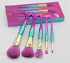 12st Makeup Brushes Set Cosmetics Brush 5 PCS Kits Bright Colors Mermaid Make Up Brush Tools Powder Contour Brushes DHL 1492999