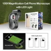 100x Mobile Microskop Lens Clip-Telefon Marco Objektiv Handykamera mit LED-Licht