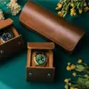 Vintage Watch Storage Holder Travel Case Roll Organizer for Men Vegan Faux Leather Display Collection 240427