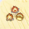 PINS broches Calcifer para mochilas estéticas Juego de esmalte divertido