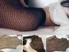 Sokken Hosiery Dames sexy visnet kousen open crotch mesh panty glanzende rijn nylons zwarte erotische lingerie collant6589031