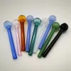 Hot Selling Colorful Tube Pipe 4 tum Pyrex Glass Oil Burner Pipes Small Spoon Handpipe Tobaksröktillbehör ZZ