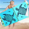 Serviette de plage de tortue de mer 3D imprimé microfibre à eau douce absorbant une serviette de baignade respirante pour les enfants adultes 3d tortue serviette de bain 240508