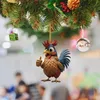 Dekorative Figuren Erstaunliche Weihnachtshühnchen Acryl Flat Anhänger Tag Dekoration Ornament Ständer Herzkristallperlen Vorhang 2024