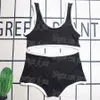 Letras Mujeres acanaladas Tankinis Diseñador Contraste Color Swimsuits Women Sporty Beach Bra Briefs Juego de trajes de baño de lujo elegantes elegantes
