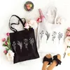 Einkaufstaschen Blume Skizze Druck Ästhetik Kawaii Ins reisende Frauen lässige Handtaschen Vintage Y2K Schulter Öko -Tasche